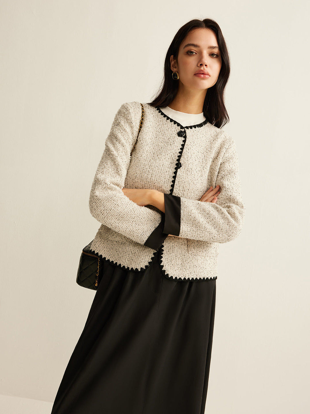 EB | Trim Tweed Kurze Jacke