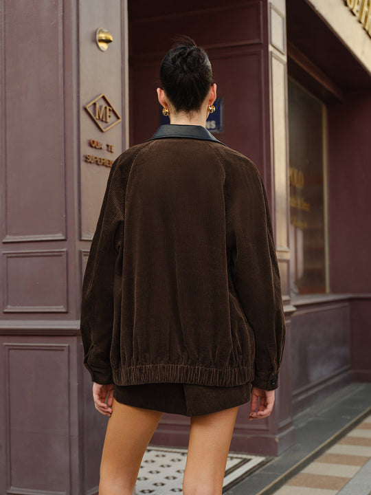 EB | Kragen Cord-Jacke mit Reißverschluss