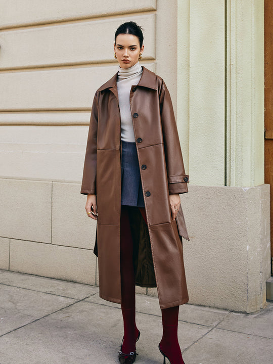 EB | Kunstleder Lange Jacke