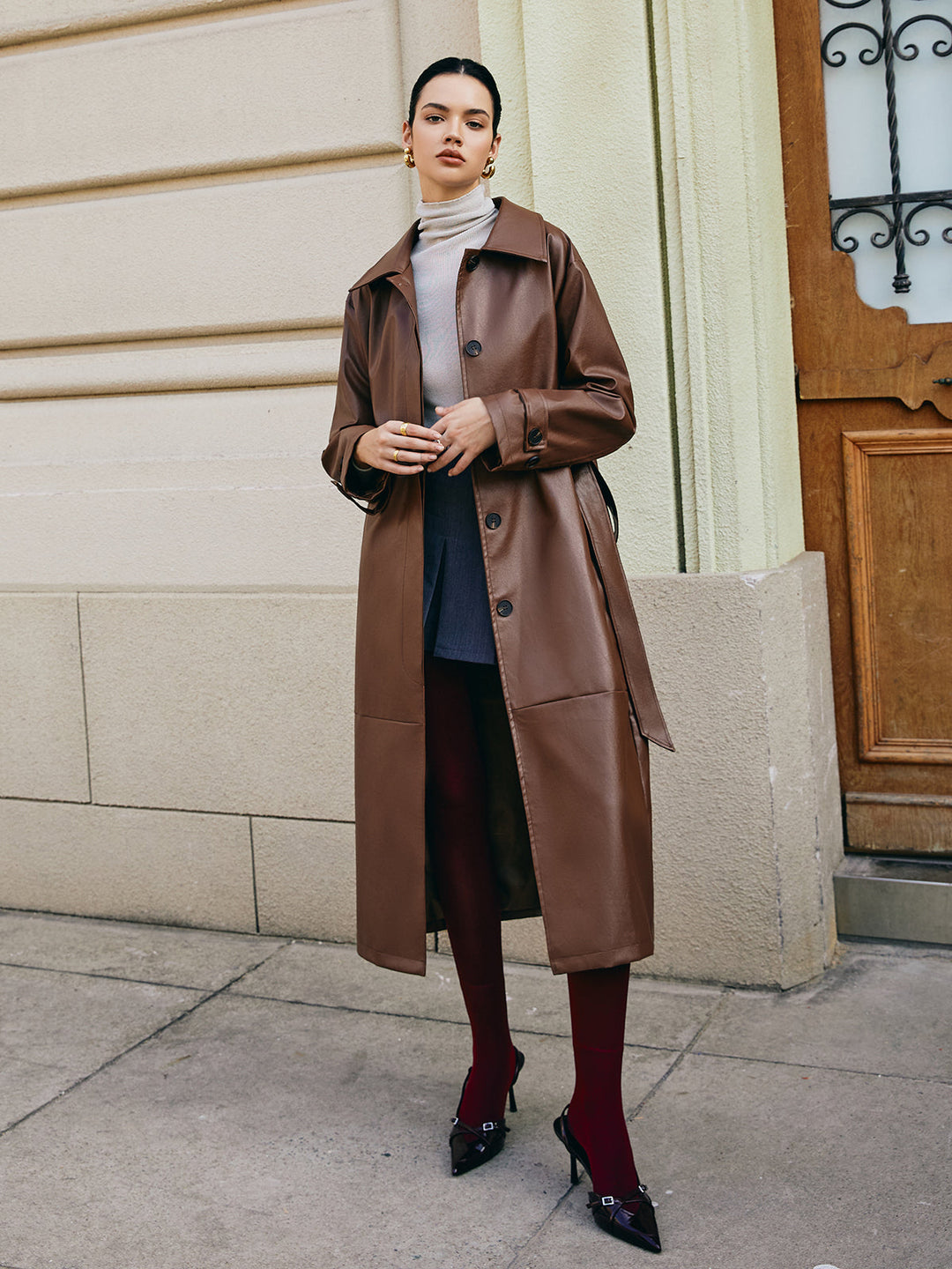 EB | Kunstleder Lange Jacke