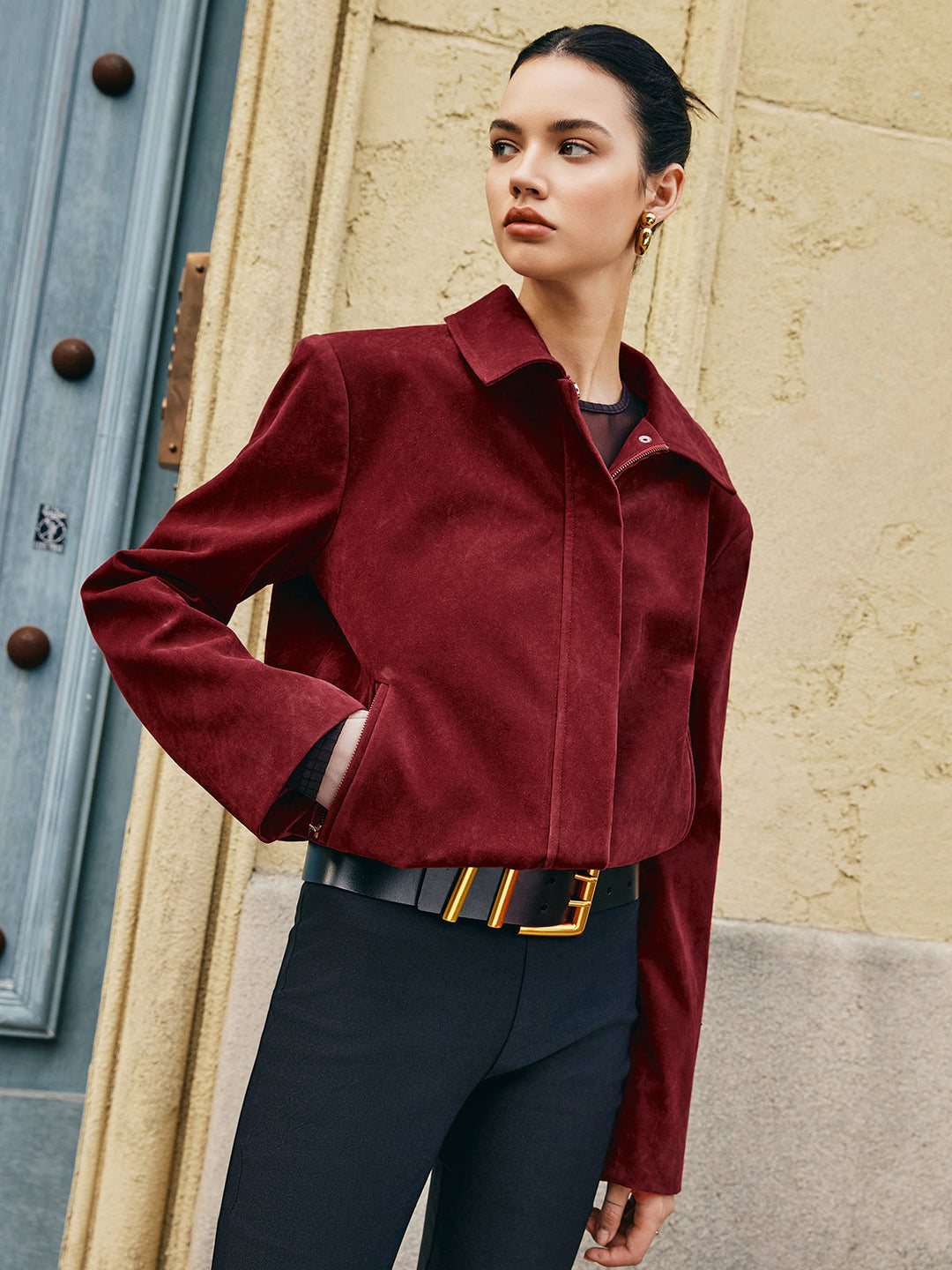 EB | Taschen Revers Wildlederjacke