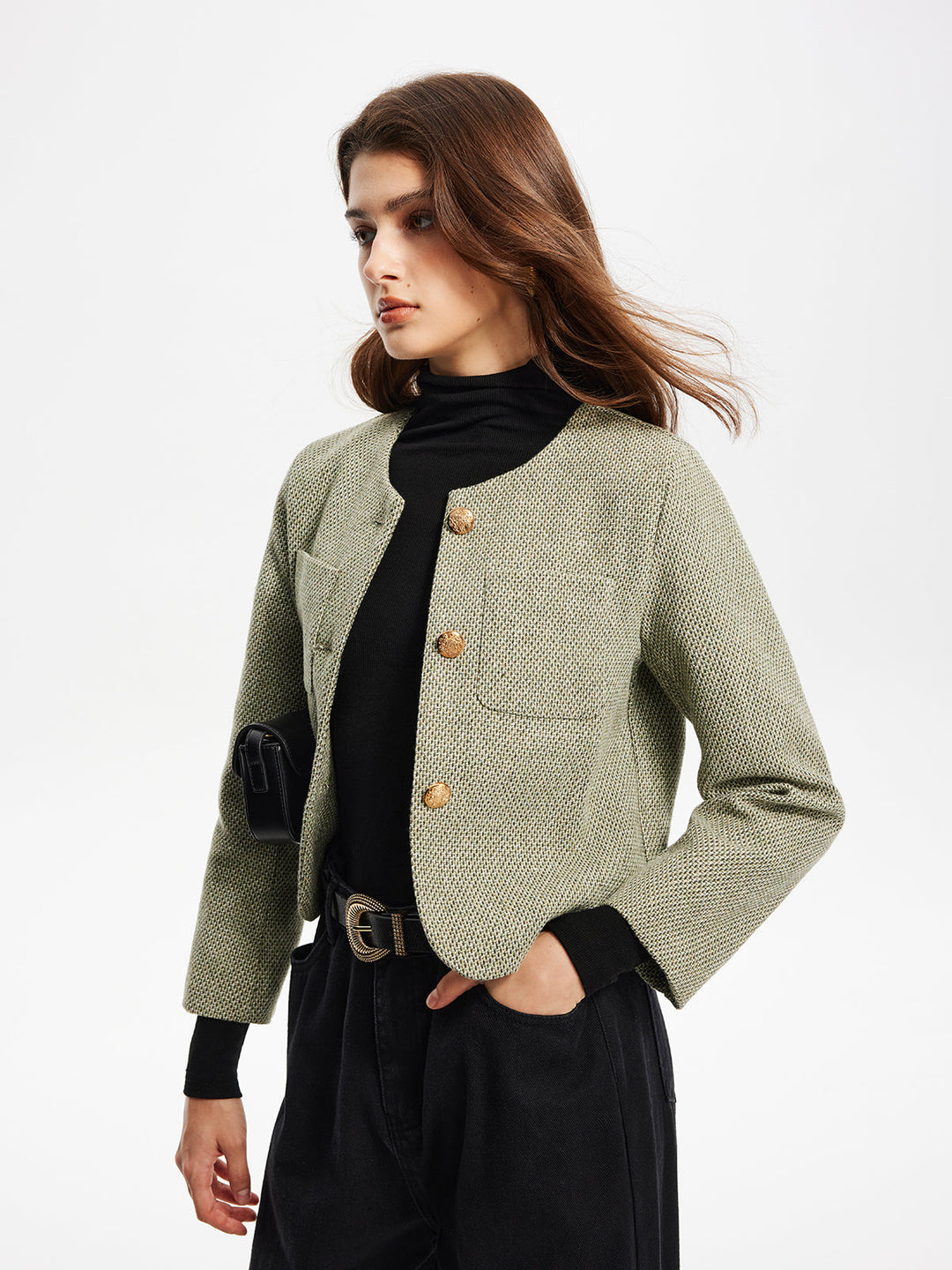 EB | Hals Taschen Tweedjacke