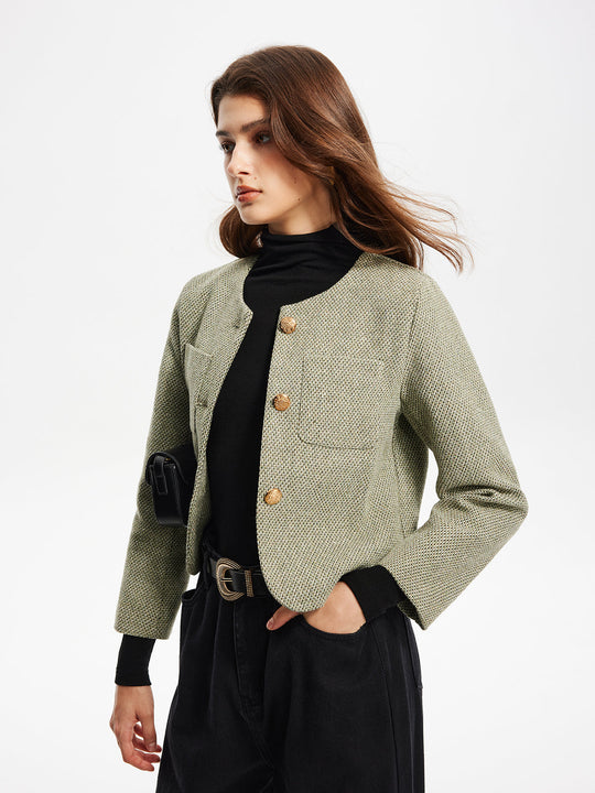 EB | Hals Taschen Tweedjacke