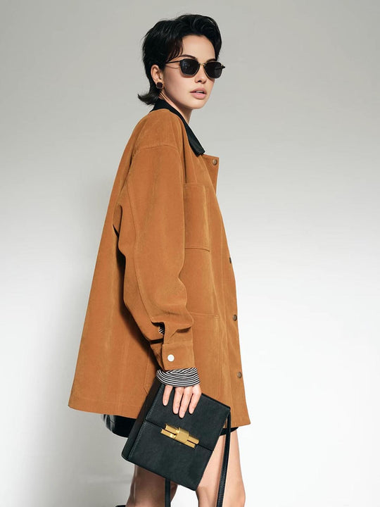 EB | Kragen Oversized Wildlederjacke