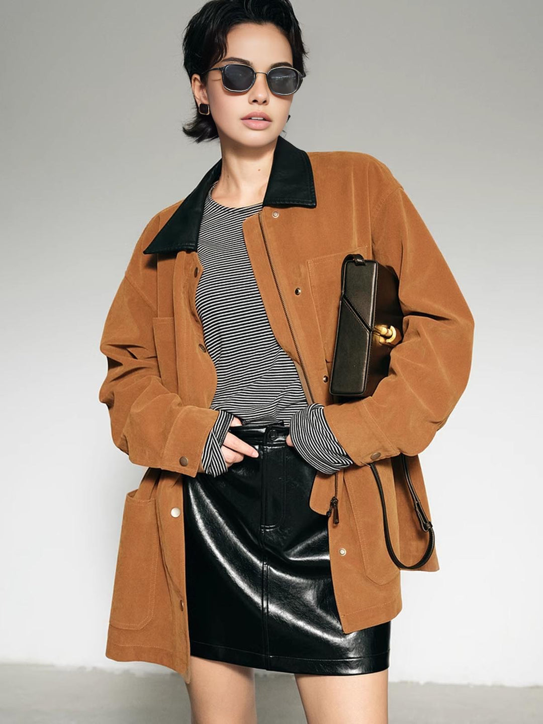 EB | Kragen Oversized Wildlederjacke