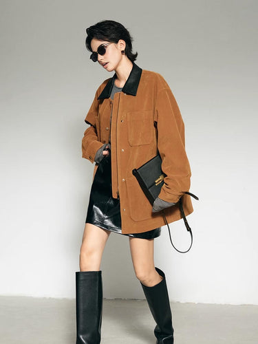 EB | Kragen Oversized Wildlederjacke