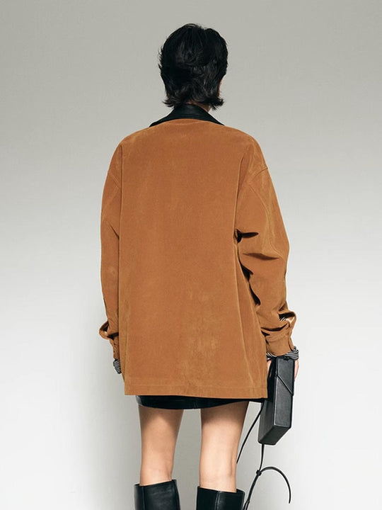 EB | Kragen Oversized Wildlederjacke
