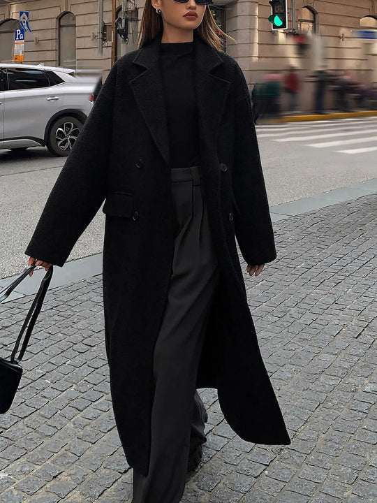 EB | Langer Mantel Aus Tweed Wollmischung