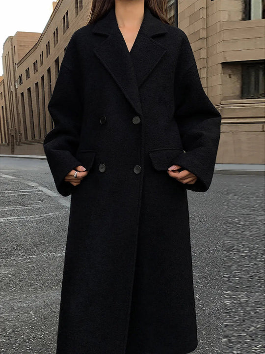 EB | Langer Mantel Aus Tweed Wollmischung