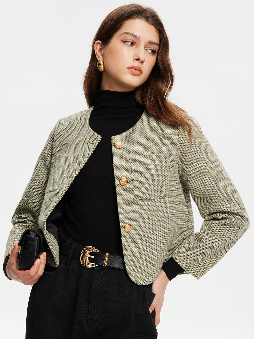 EB | Hals Taschen Tweedjacke