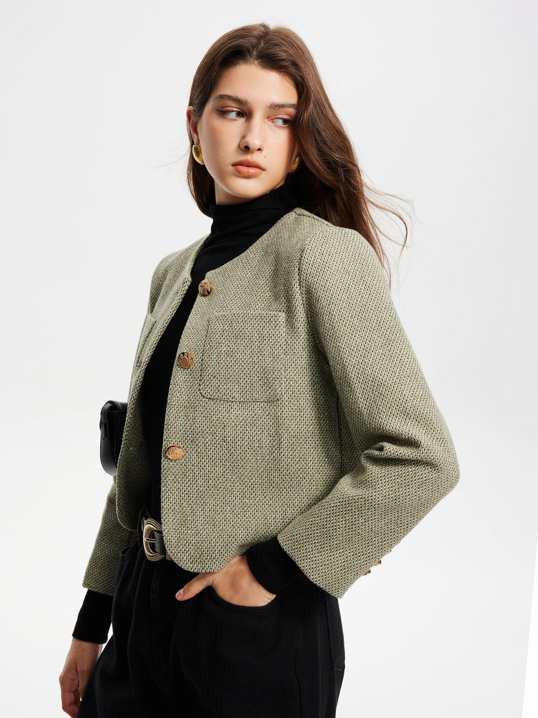 EB | Hals Taschen Tweedjacke