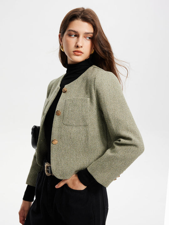 EB | Hals Taschen Tweedjacke