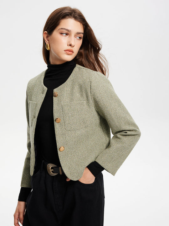 EB | Hals Taschen Tweedjacke