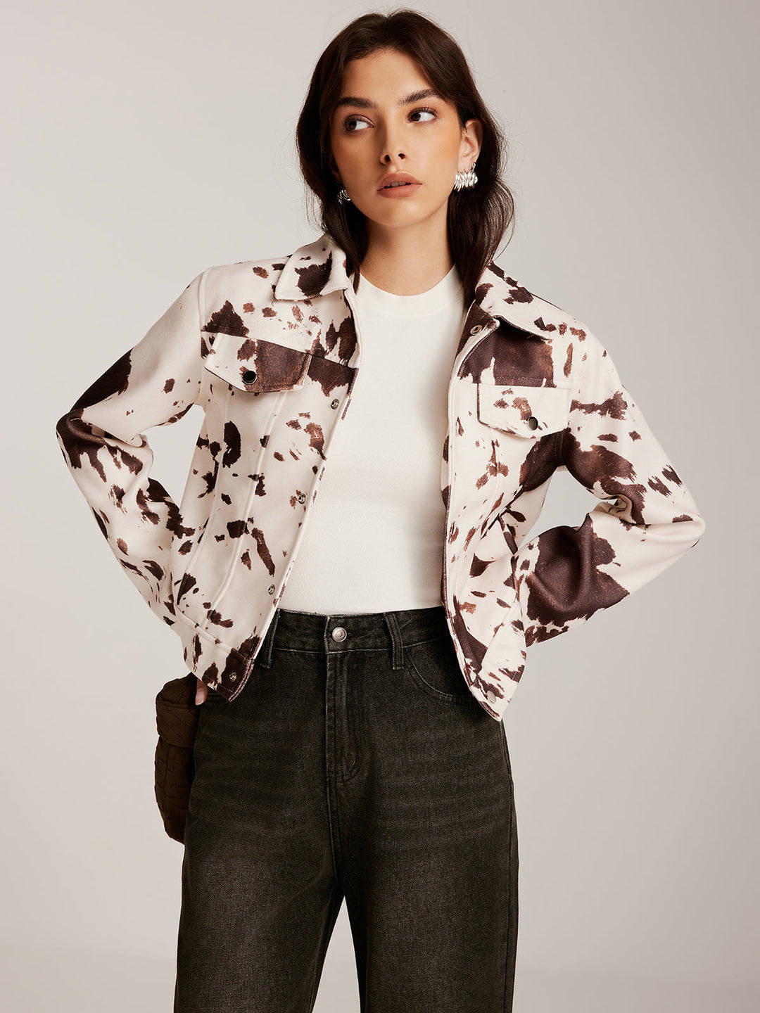 EB | Gedruckte Tweed Kurzjacke