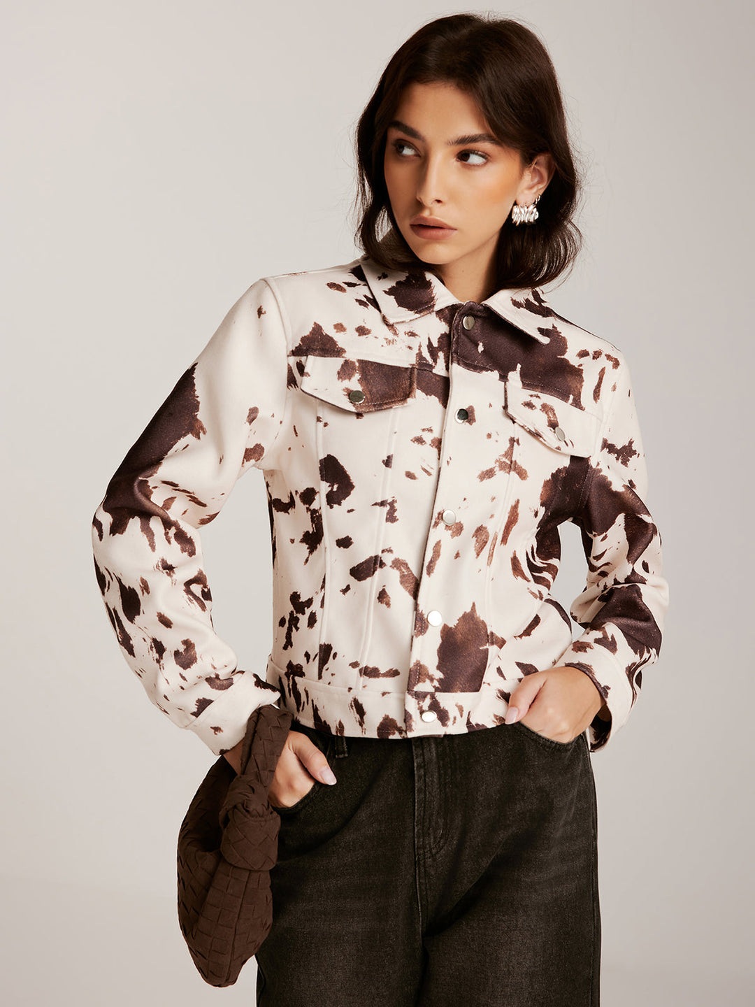 EB | Gedruckte Tweed Kurzjacke