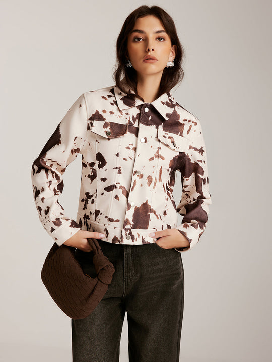 EB | Gedruckte Tweed Kurzjacke