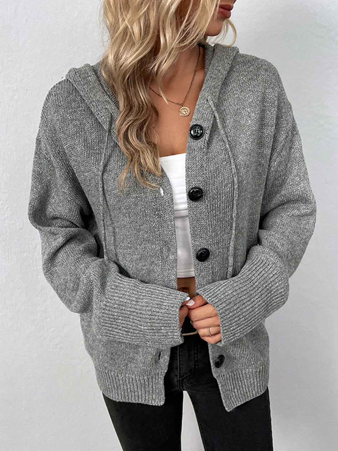 EB | Lässige Strickjacke mit Knopfverschluss Weich und Warm Perfekt Zum Layering