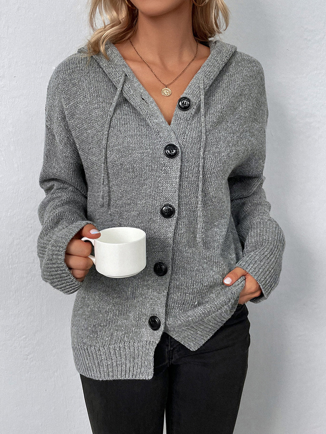EB | Lässige Strickjacke mit Knopfverschluss Weich und Warm Perfekt Zum Layering