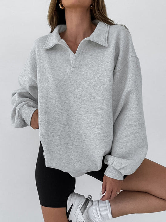 EB | Sweatshirt mit Kragen Baumwollmischung Lässig und Trendy