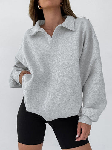 EB | Sweatshirt mit Kragen Baumwollmischung Lässig und Trendy