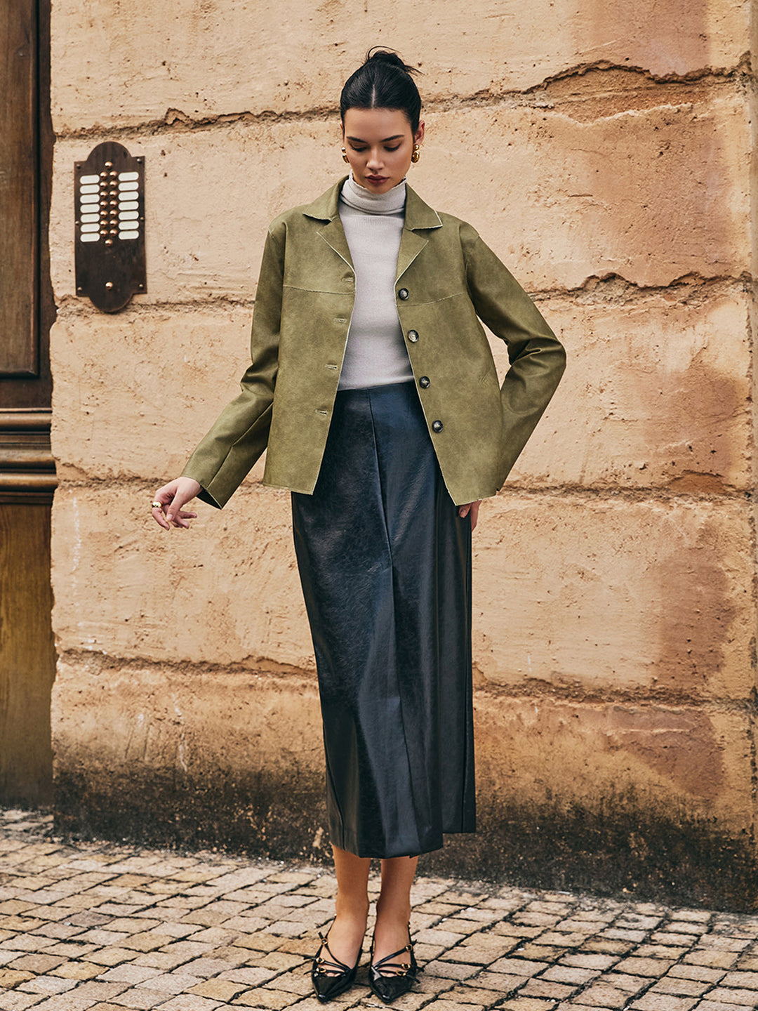 EB | PU-Leder Gerade Jacke