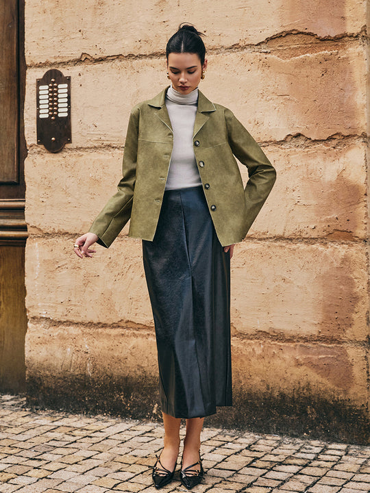 EB | PU-Leder Gerade Jacke