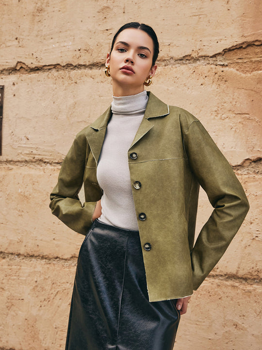EB | PU-Leder Gerade Jacke