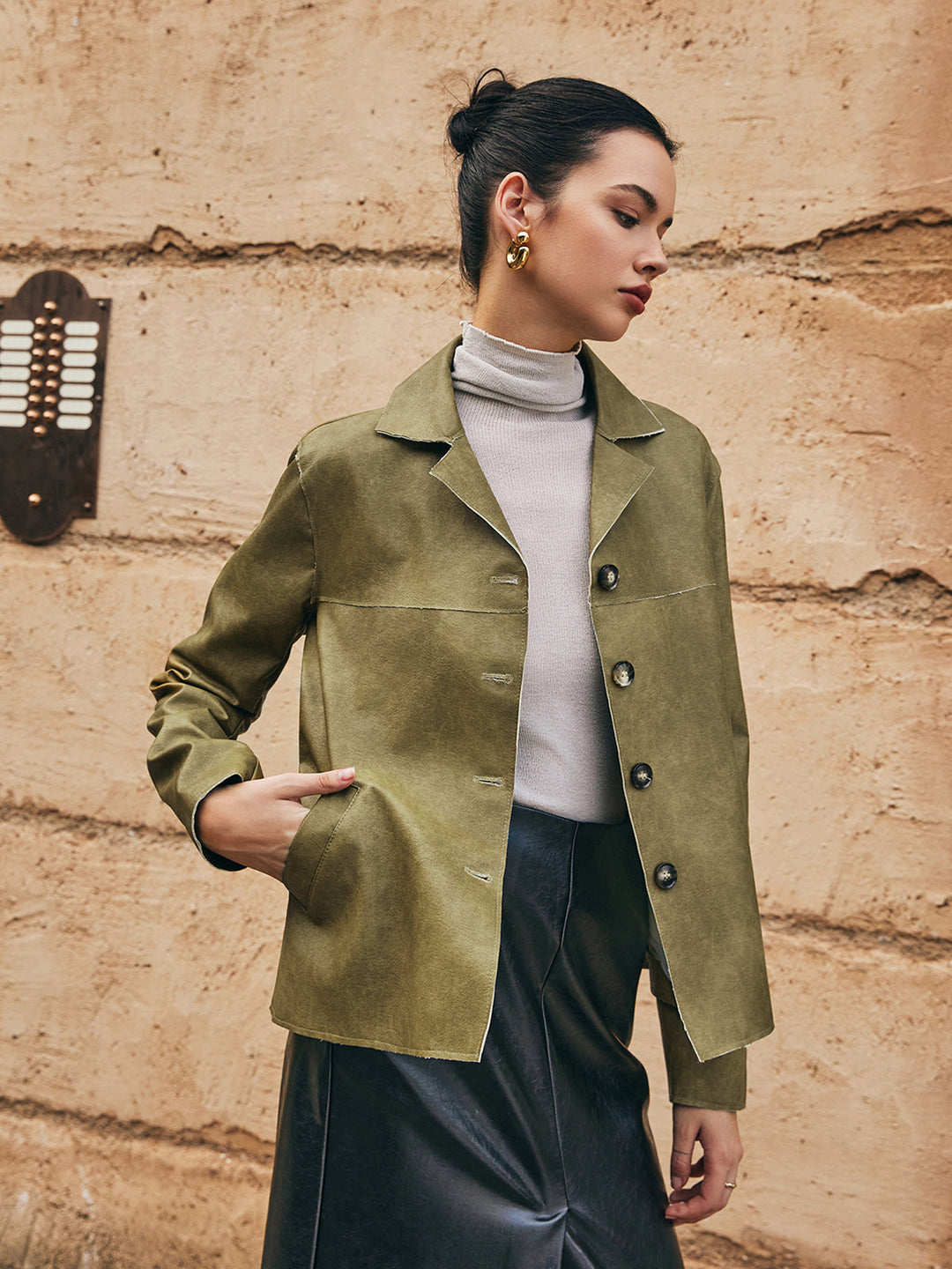 EB | PU-Leder Gerade Jacke