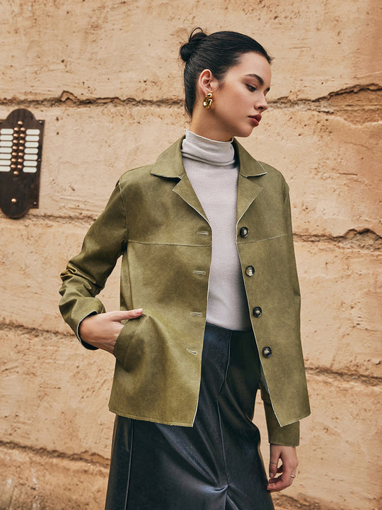 EB | PU-Leder Gerade Jacke