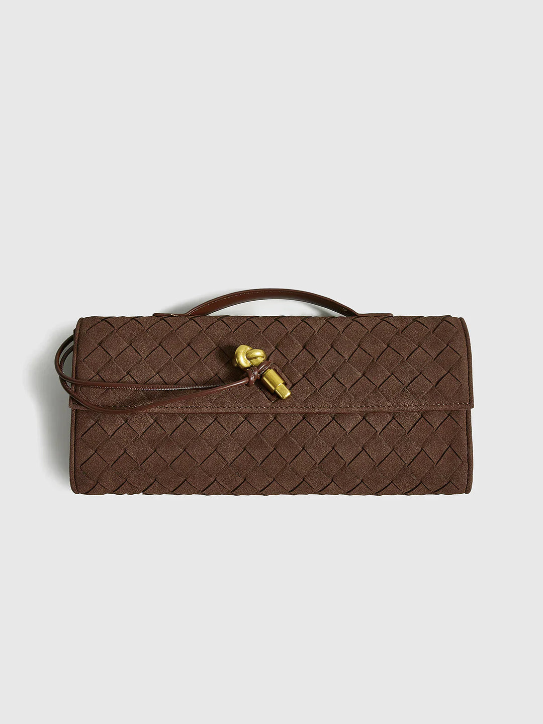 EB | Elegante Braune Gewebte Clutch