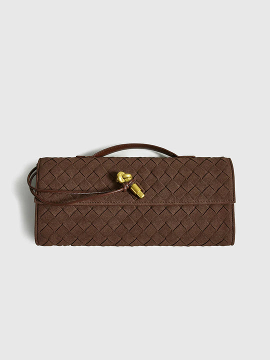 EB | Elegante Braune Gewebte Clutch