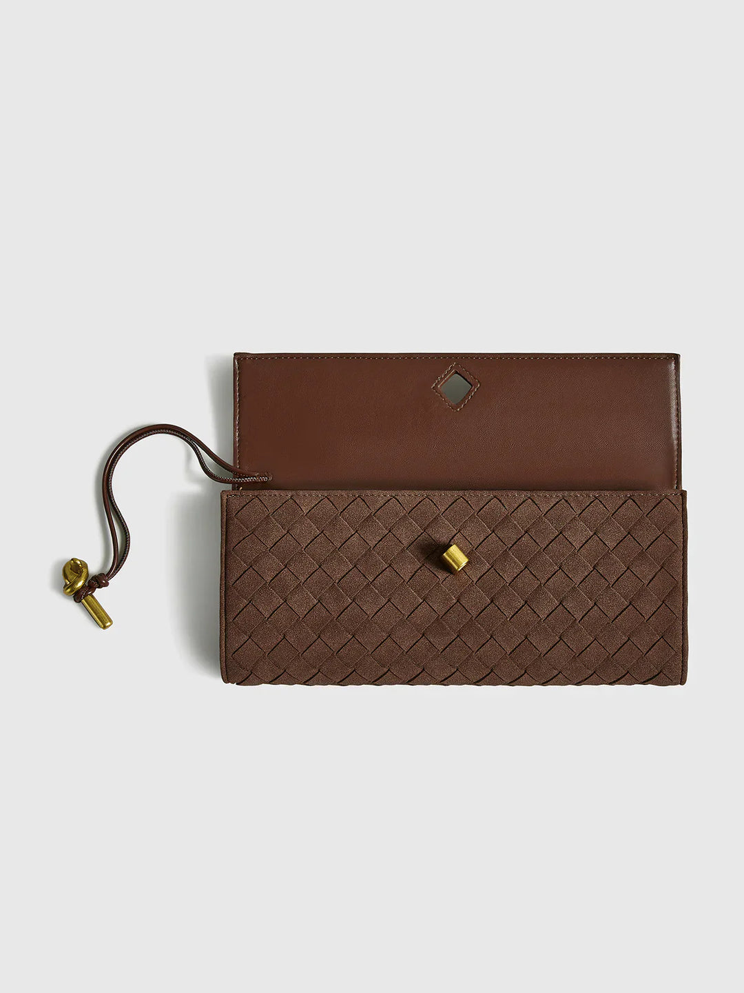 EB | Elegante Braune Gewebte Clutch