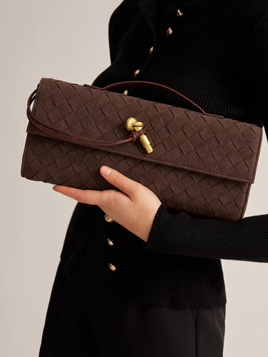 EB | Elegante Braune Gewebte Clutch