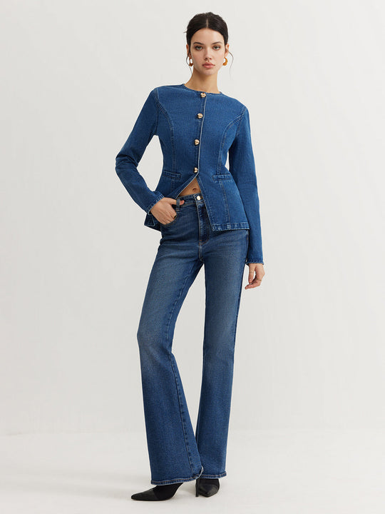 EB | Daunen Denim Slim Jacke