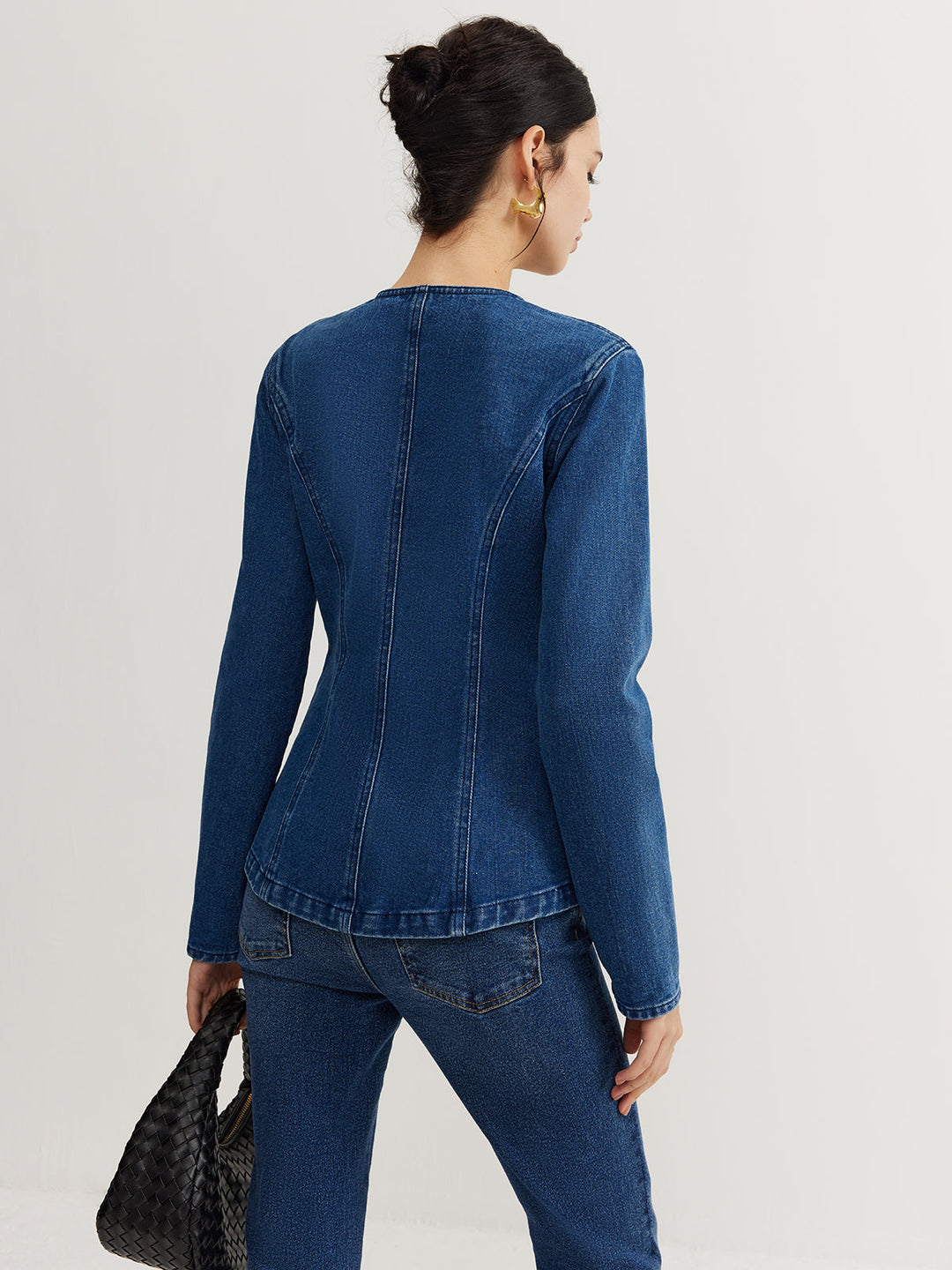 EB | Daunen Denim Slim Jacke