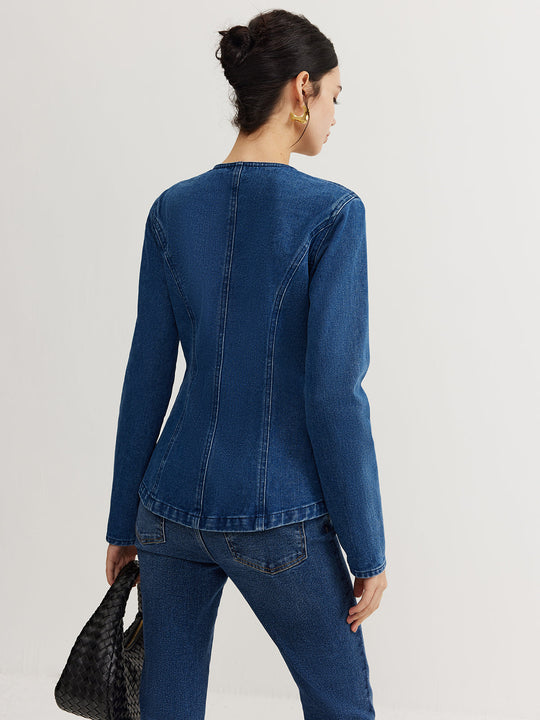 EB | Daunen Denim Slim Jacke