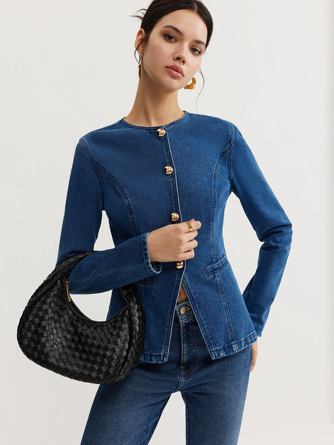 EB | Daunen Denim Slim Jacke