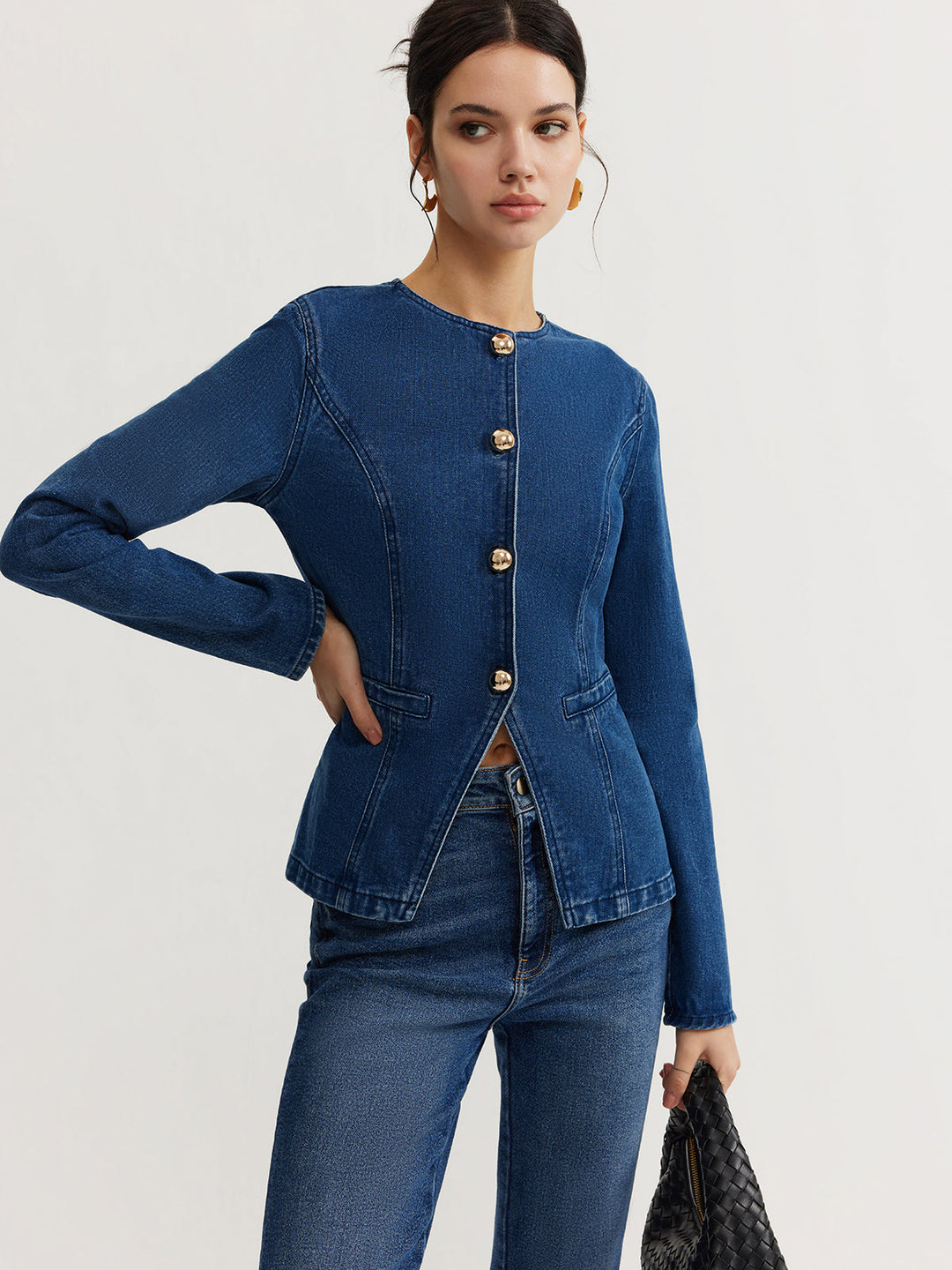 EB | Daunen Denim Slim Jacke
