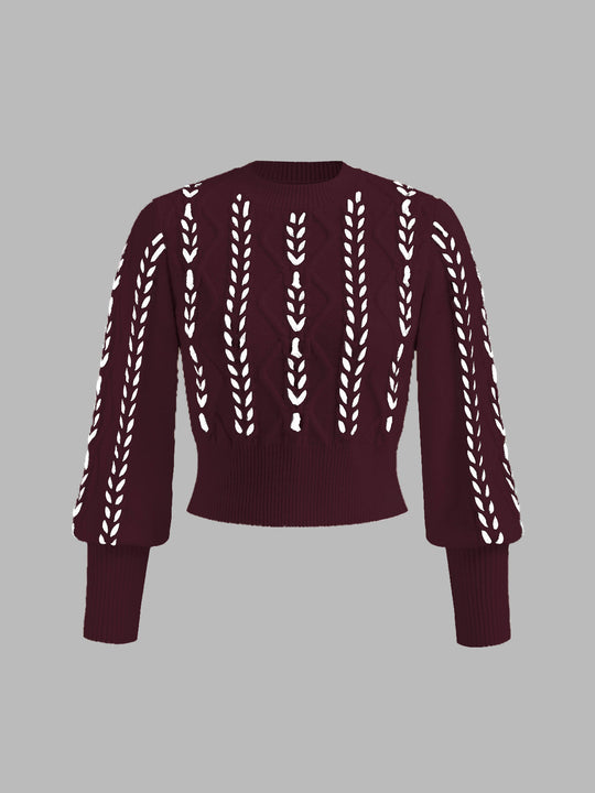 EB | Strickpullover mit Lochmuster Acrylmischung Elegant und Modern