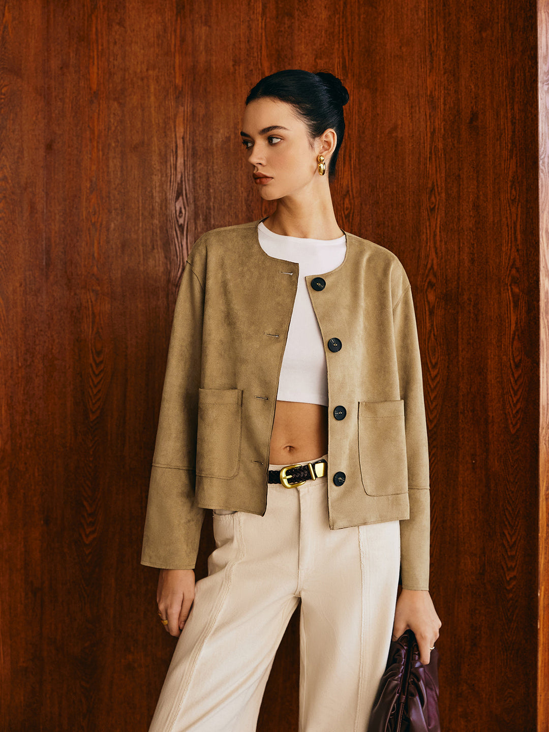 EB | Taschenbreasted Wildlederjacke