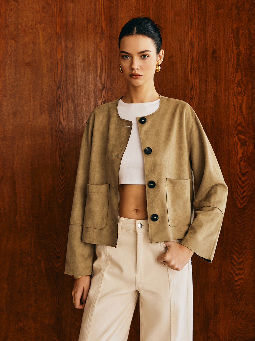 EB | Taschenbreasted Wildlederjacke