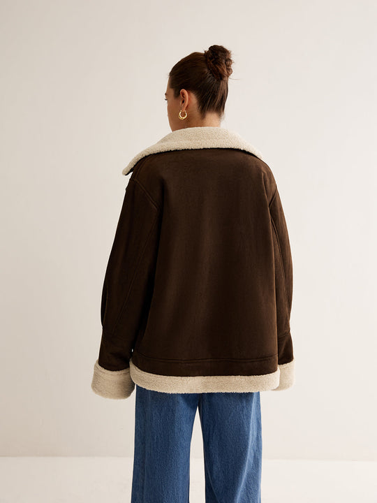 EB | Vintage Fleece Jacke Braun