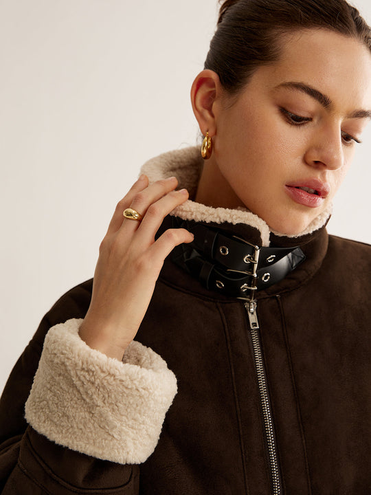 EB | Vintage Fleece Jacke Braun