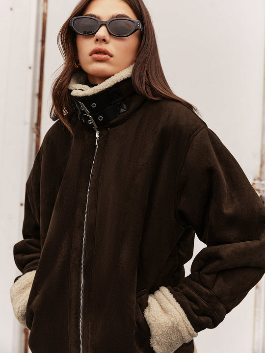 EB | Vintage Fleece Jacke Braun