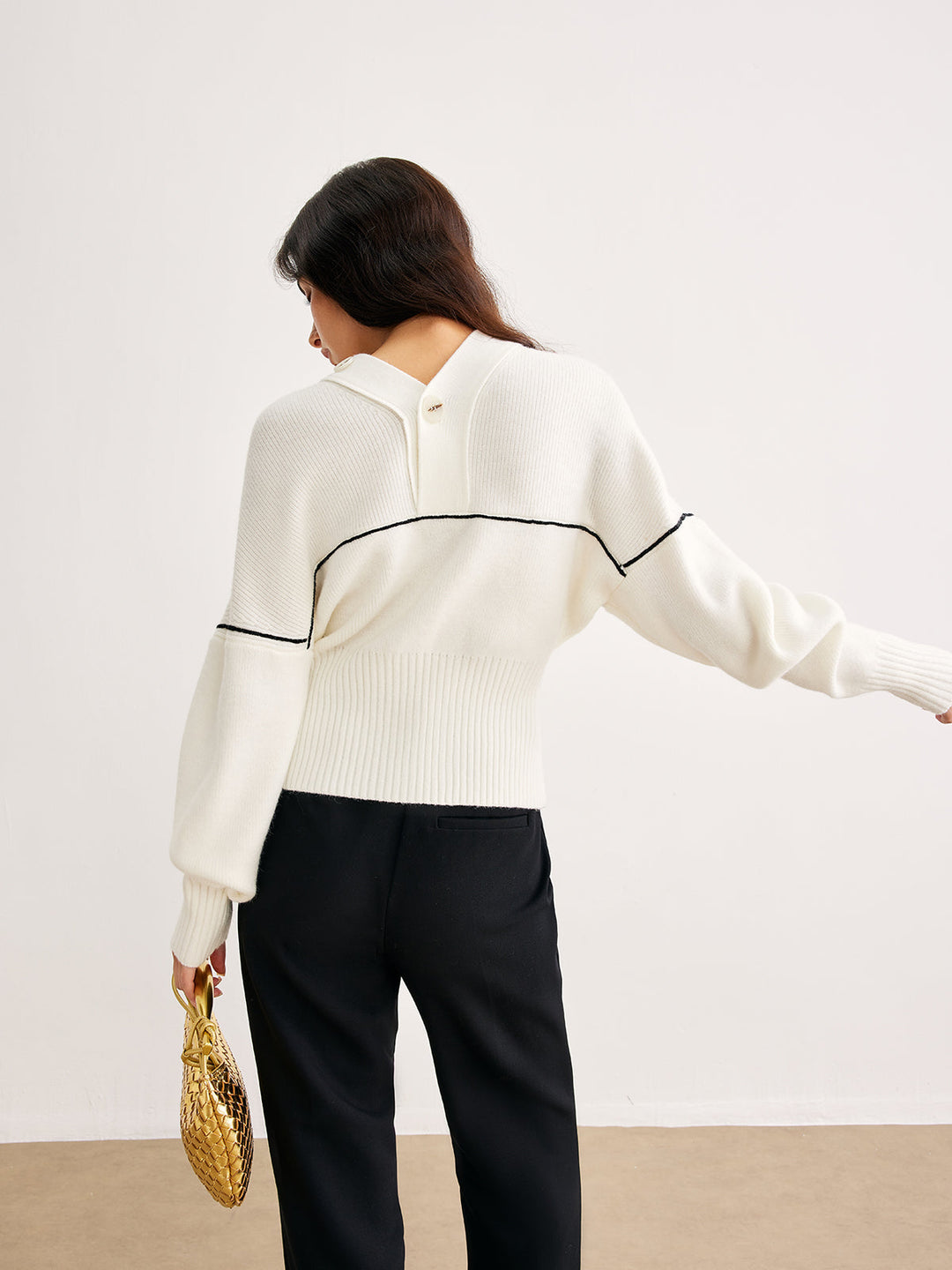 EB | Strickcardigan mit Knöpfen V-ausschnitt Zeitlose Eleganz