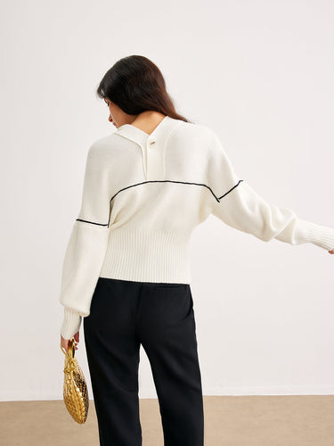 EB | Strickcardigan mit Knöpfen V-ausschnitt Zeitlose Eleganz