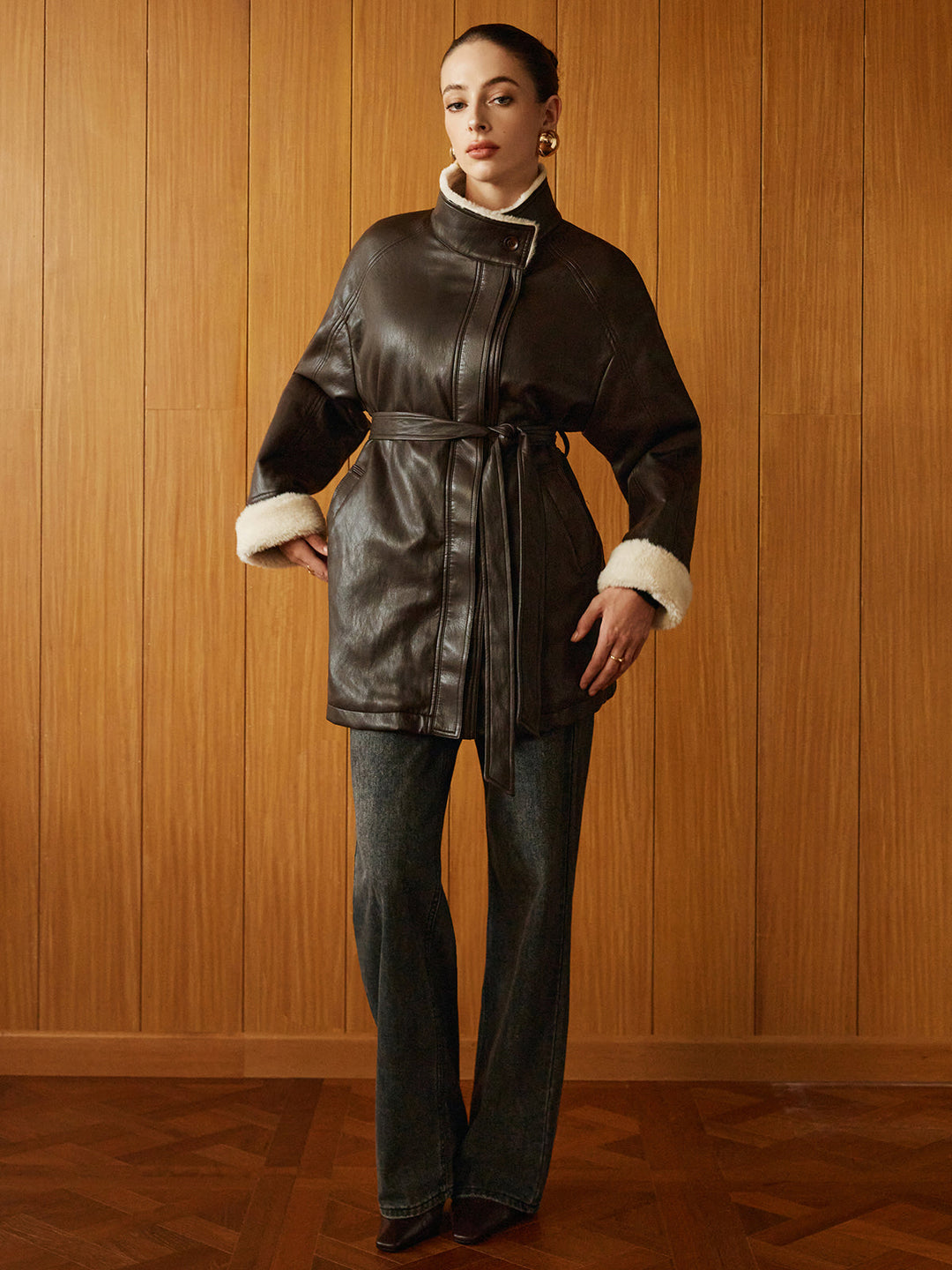 EB | PU-Leder Gurtjacke