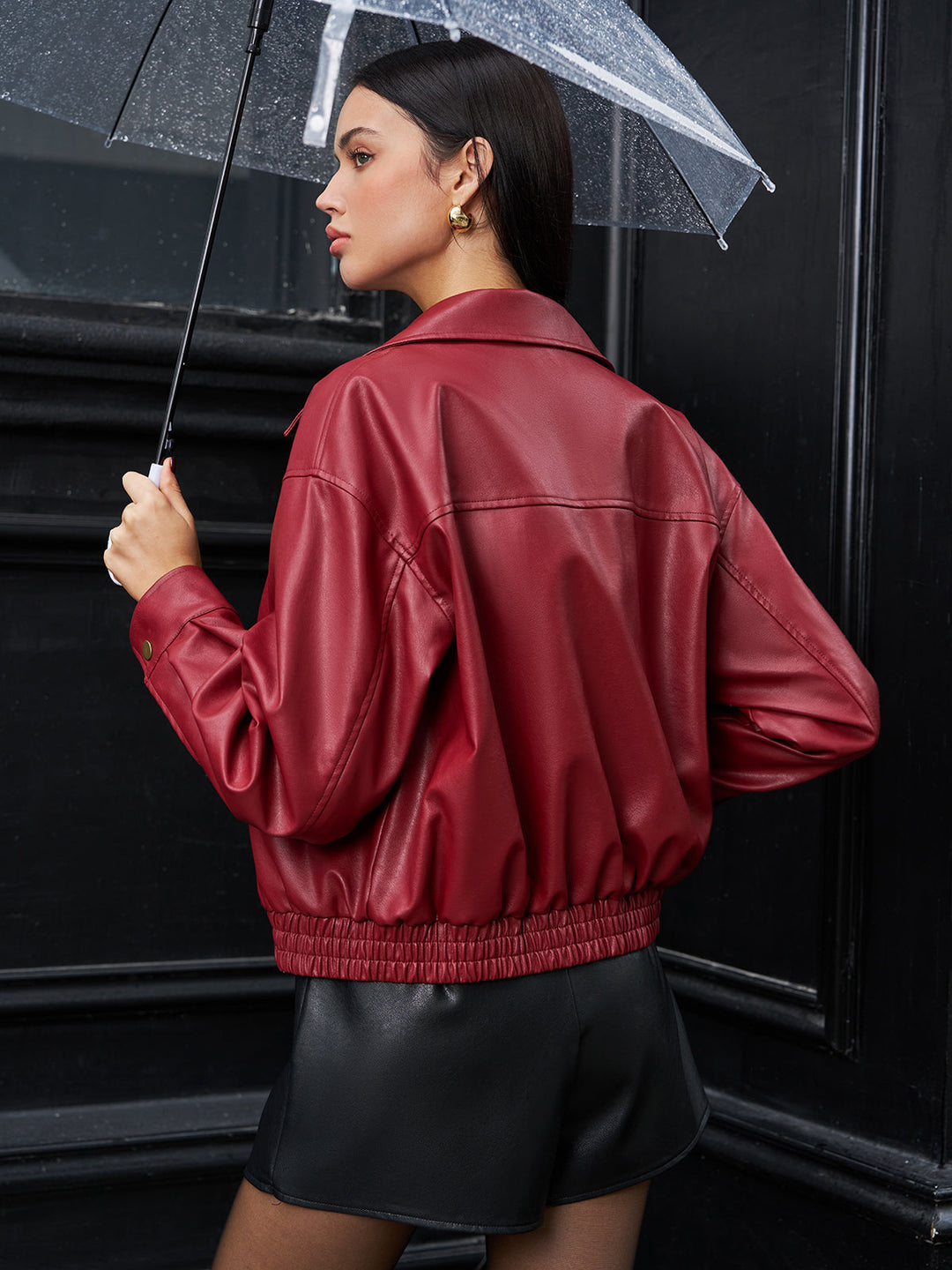 EB | Leder Zip Polo Jacke