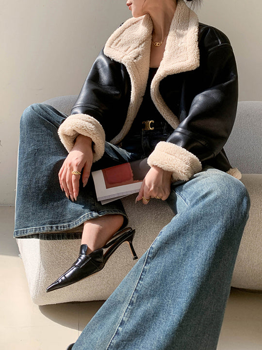 EB | Gefütterte Kunstlederjacke
