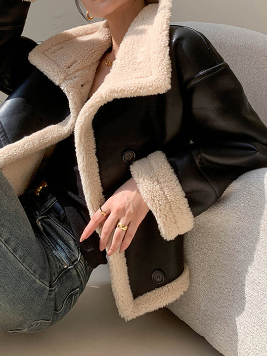 EB | Gefütterte Kunstlederjacke